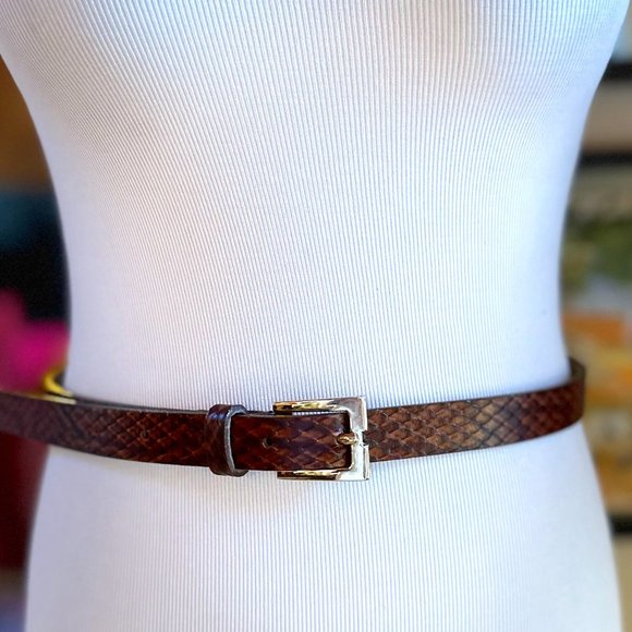 CASUAL CORNER Brown Snakeskin Embossed Belt – M - Picture 1 of 5